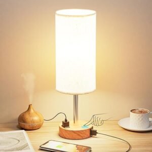 3-Way Dimmable Touch Bedside Lamp with USB Charging