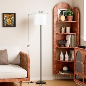 Elegant 60" Modern Floor Lamp with White Shade