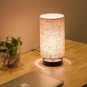 Elegant Cylinder Table Lamp with Wooden Base - Versatile Design