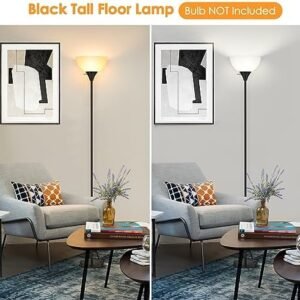 Modern Black LED Torchiere Floor Lamp for Stylish Spaces