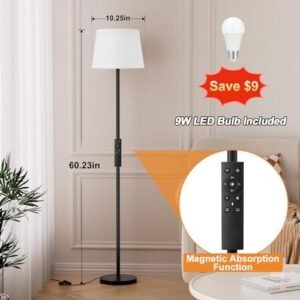 Modern Dimmable Floor Lamp with Remote Control & Foot Switch