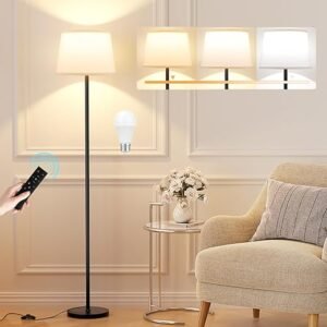 Modern Dimmable Floor Lamp with Remote Control & Foot Switch