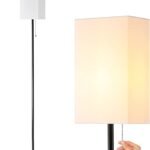 Modern Tall Floor Lamp with Linen Shade & LED Bulb