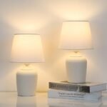 Set of 2 Cute White Table Lamps for Kids & Nursery